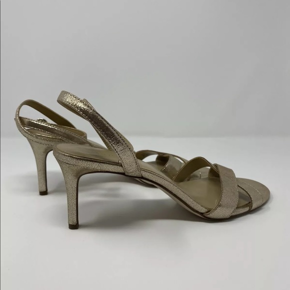 Ann Taylor Gold Metallic Ankle Strap Sandal 8.5 - Picture 3 of 6